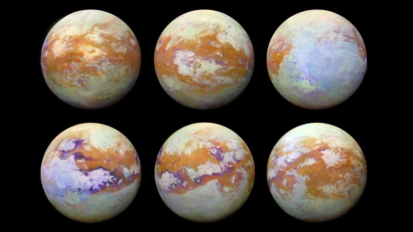 Six infrared images of Titan.