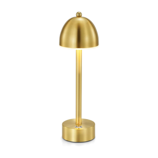 A gold cordless lamp 