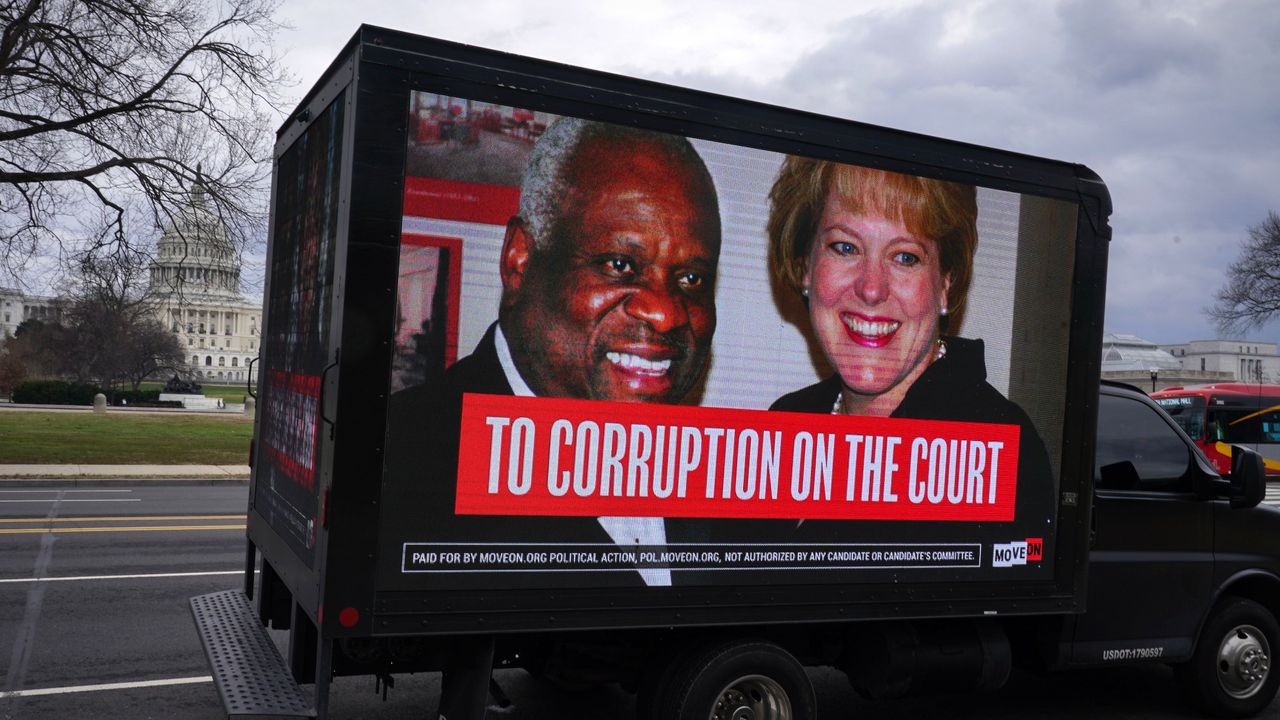 MoveOn truck highlights Justice Clarence Thomas&#039; ethical issues