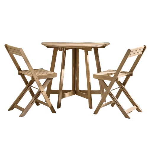 Wayfair.co.uk, Lark Manor Malani Half-Round Drop Leaf Wooden Garden Dining Table and Chairs Set 