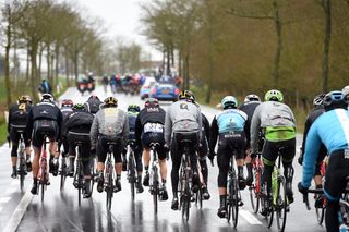 Crosswinds have split the peloton in the 2015 Ghent-Wevelgem