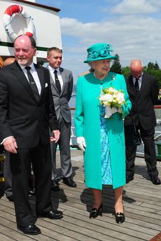 The Queen meets local children in Cumbria