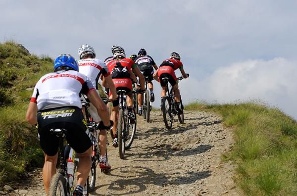 Racers on course during stage 7