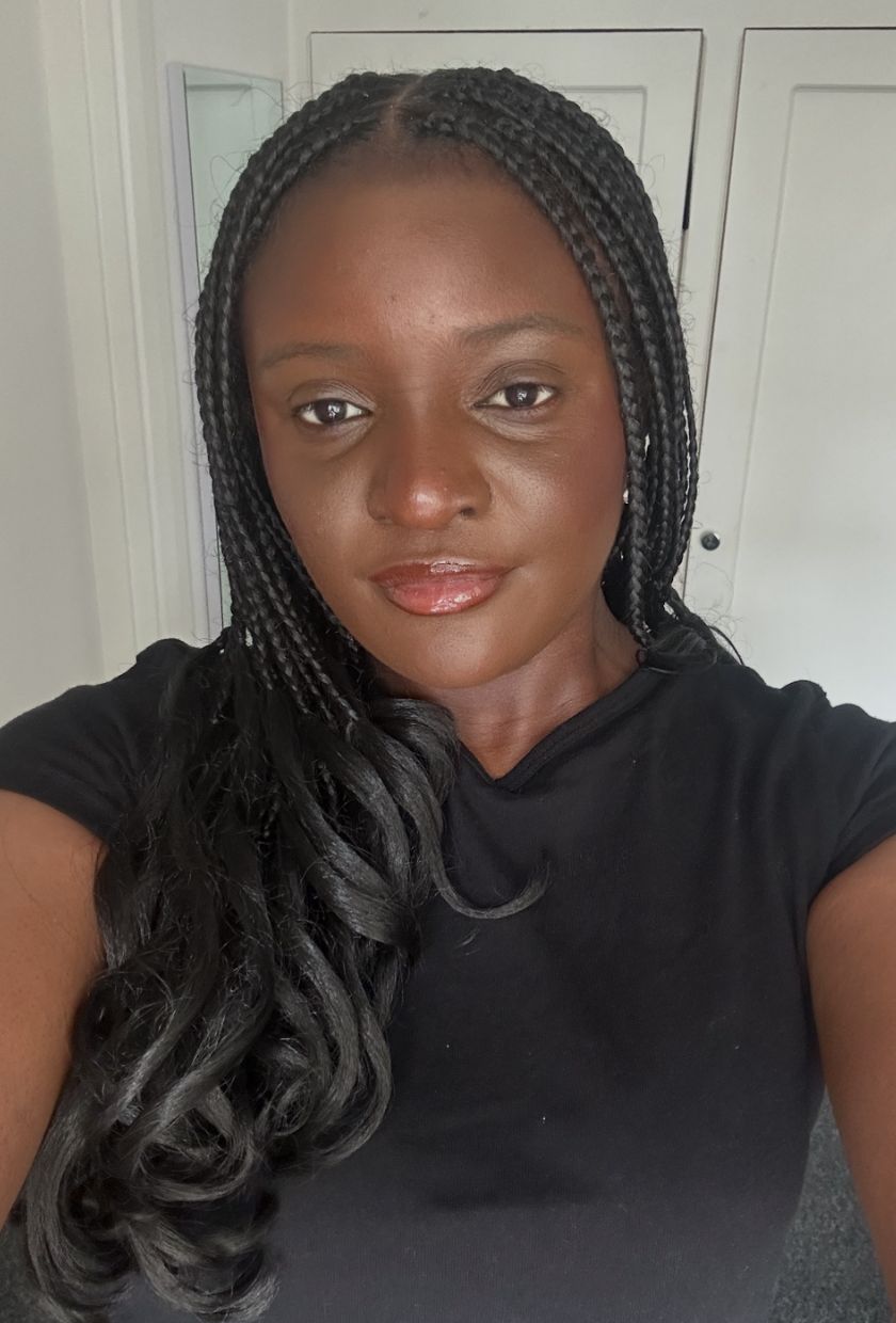 Who What Wear's Brittany Davy wearing a full face of satin-finish makeup