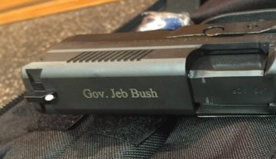 Jeb Bush tweets photo of his personalized handgun. 