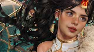 Brave New Wonders, a woman painted for promo art in the art nouveau style