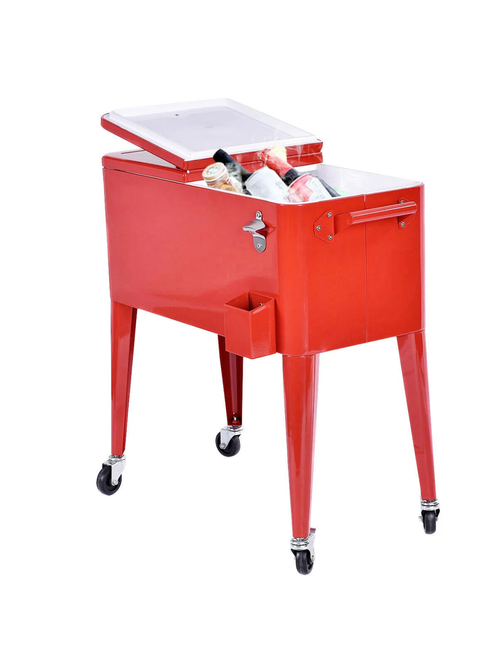 Cart Cooler with wheels in Red