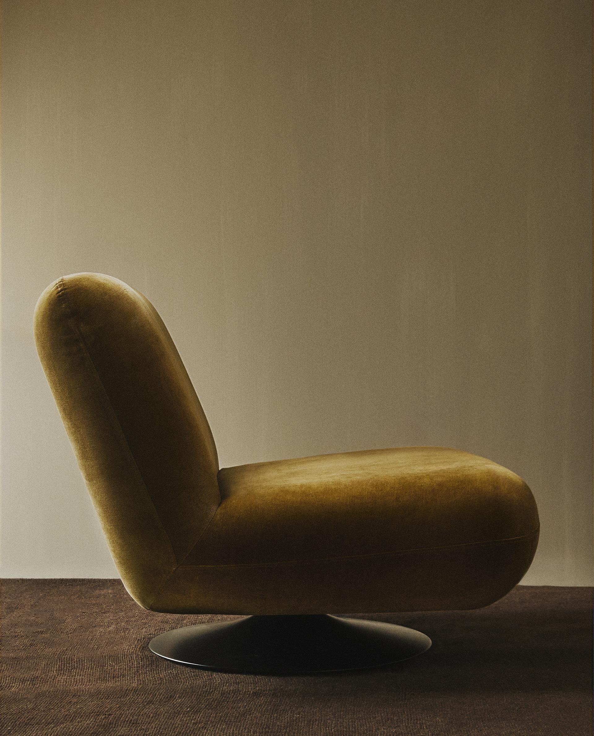 Velvet Swivel Armchair