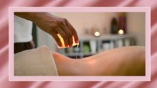 Sensory play, woman getting massage with a candle 