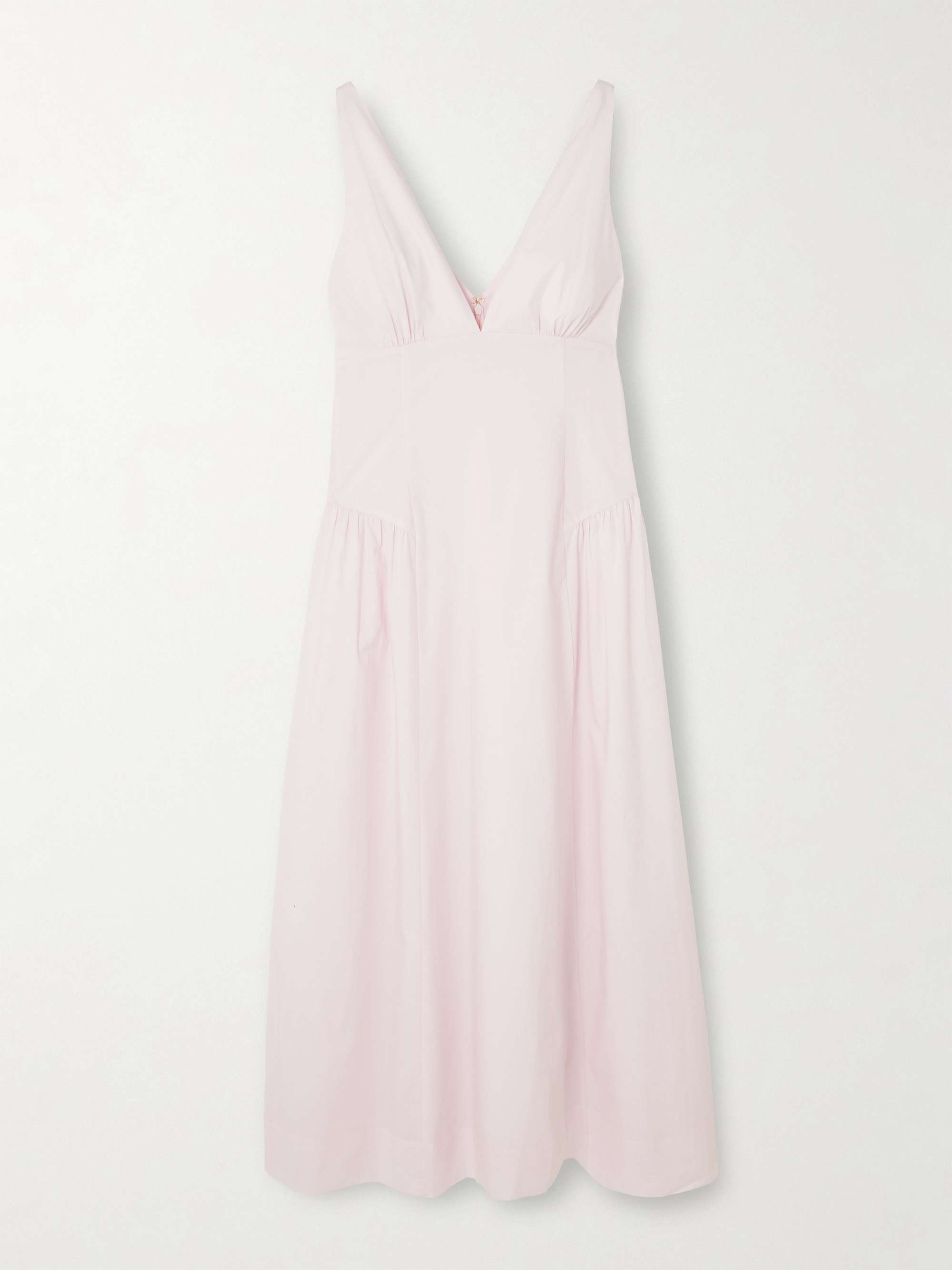 Lindie Ruched Cotton Midi Dress