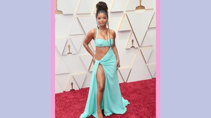 Halle Bailey attends the 94th Annual Academy Awards at Hollywood and Highland on March 27, 2022 in Hollywood, California. 