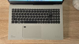 Acer Aspire Vero review: laptop keyoard on a desk