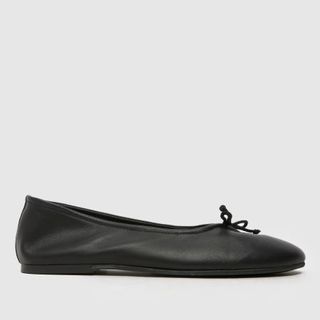 Schuh Lambert Leather Ballerina Flat Shoes in Black