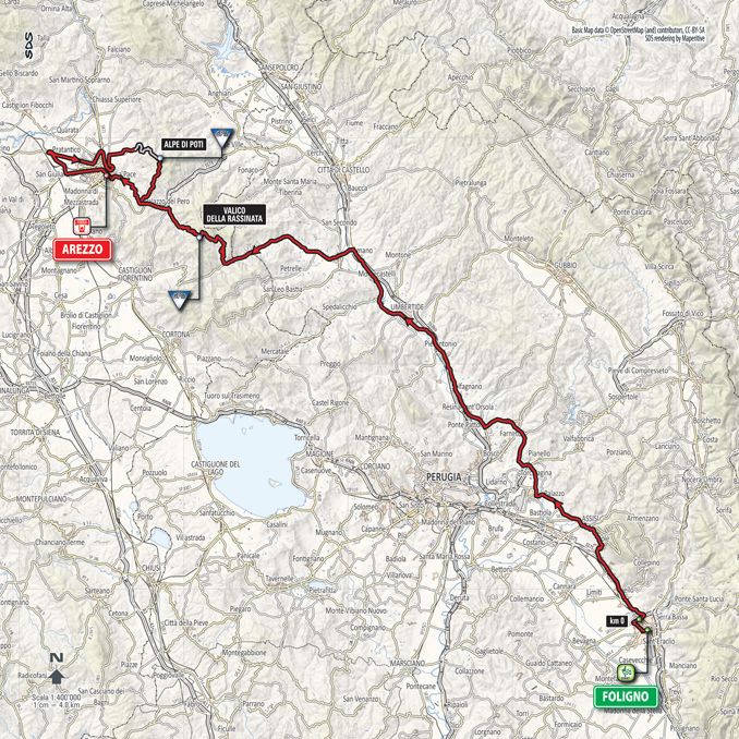 Giro d'Italia 2016: stage 8 map