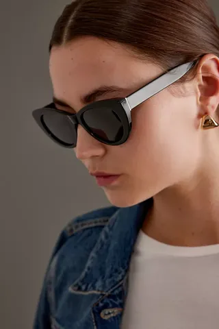 By Anthropologie the Fleur Acetate Cat Eye Polarised Sunglasses