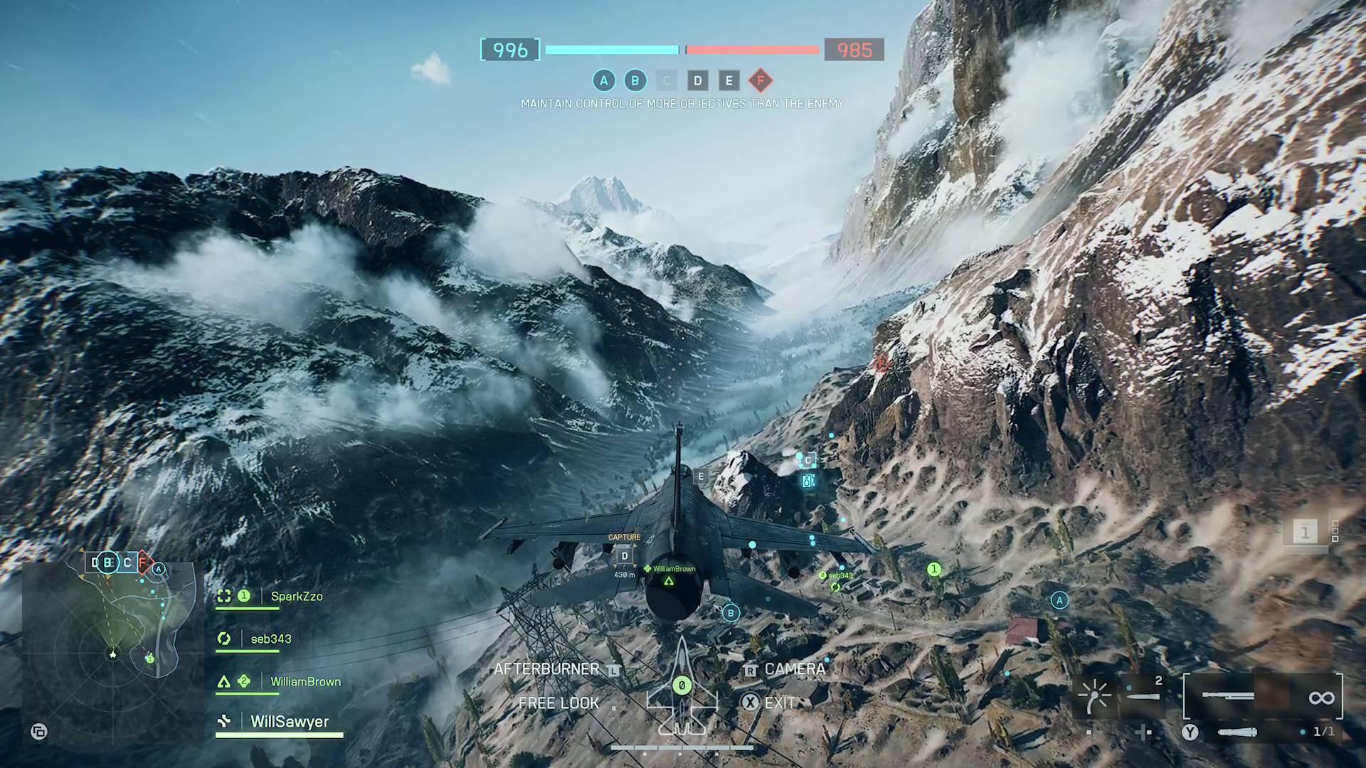 Battlefield 6 jet flying third person chase view
