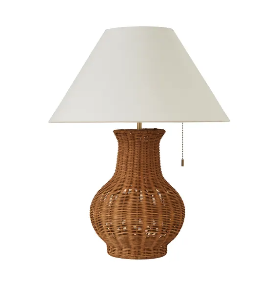 Churchgate Curve Rattan Table Lamp