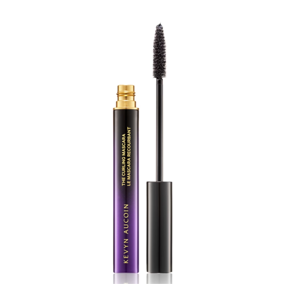A product shot of the Kevyn Aucoin The Curling Mascara and it's wand applicator, on a white background