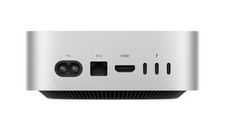 The rear side of the M4 Mac mini.