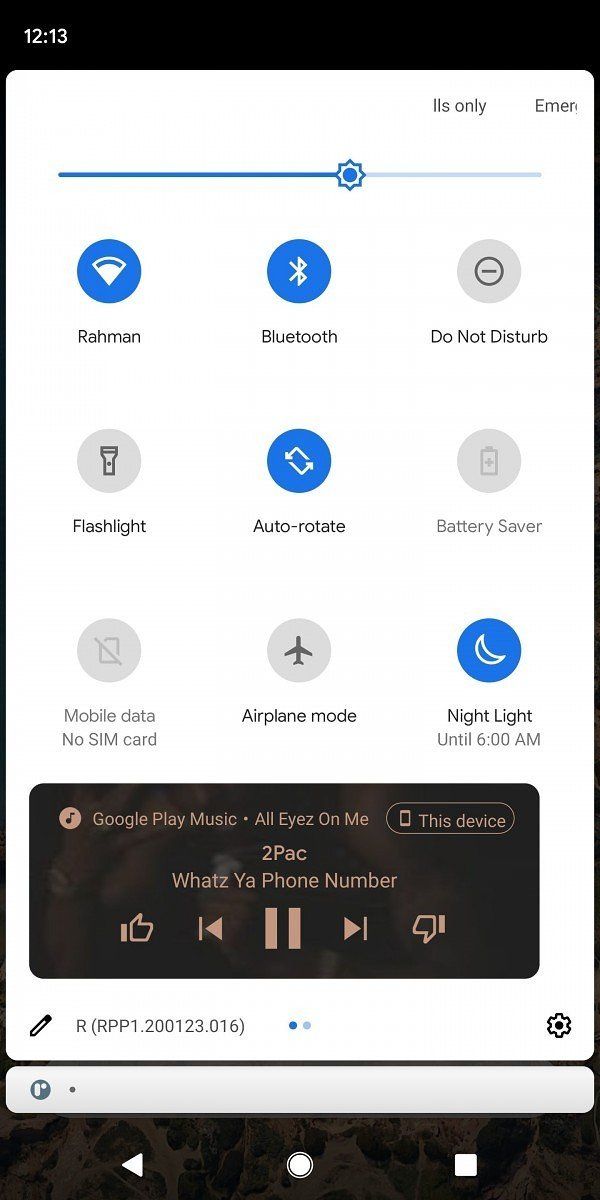 Android 11 Music Player Quick Settings