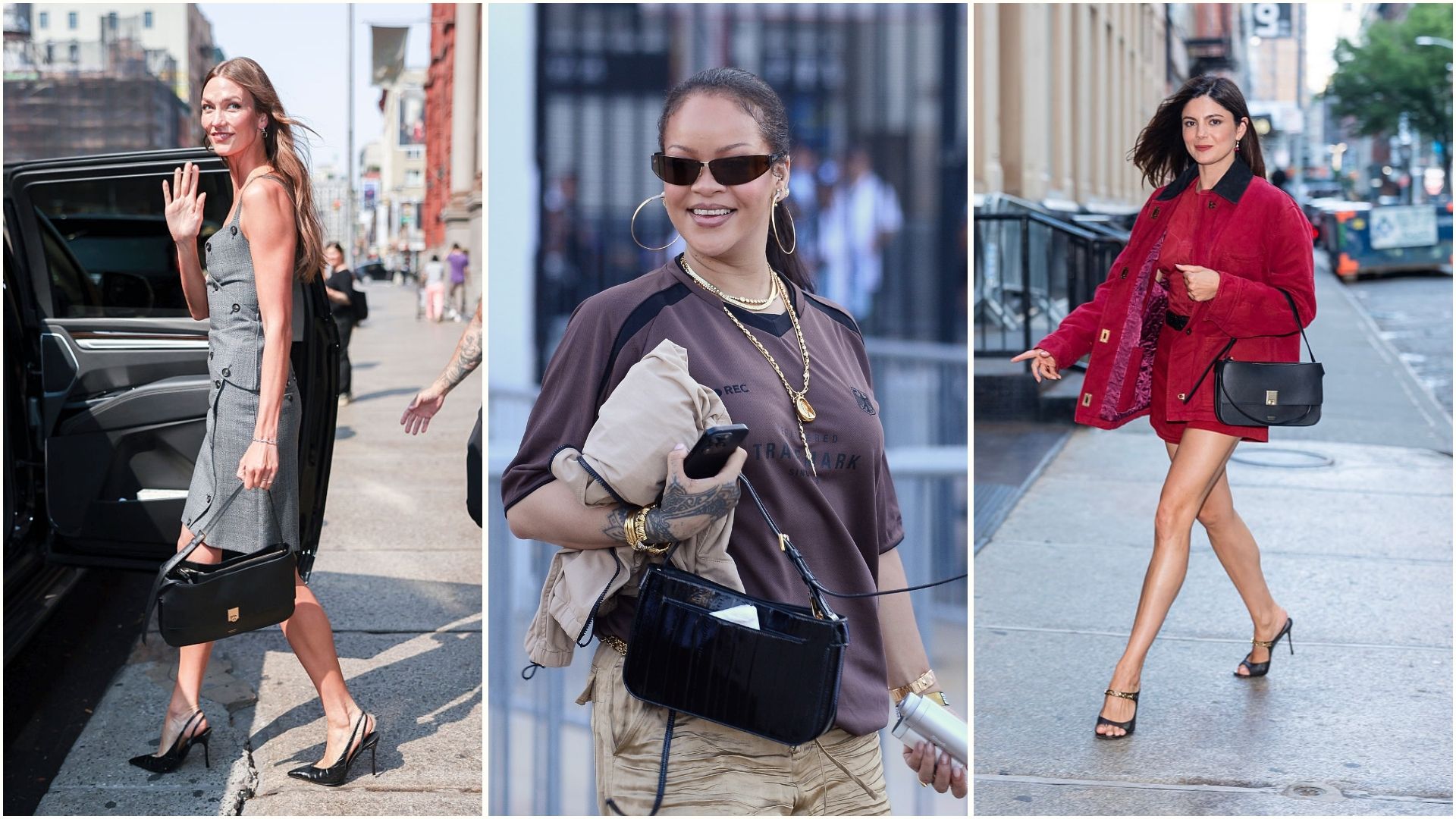 Karlie Kloss, Rihanna, Monica Barbaro all carry the Ferragamo Cara bag