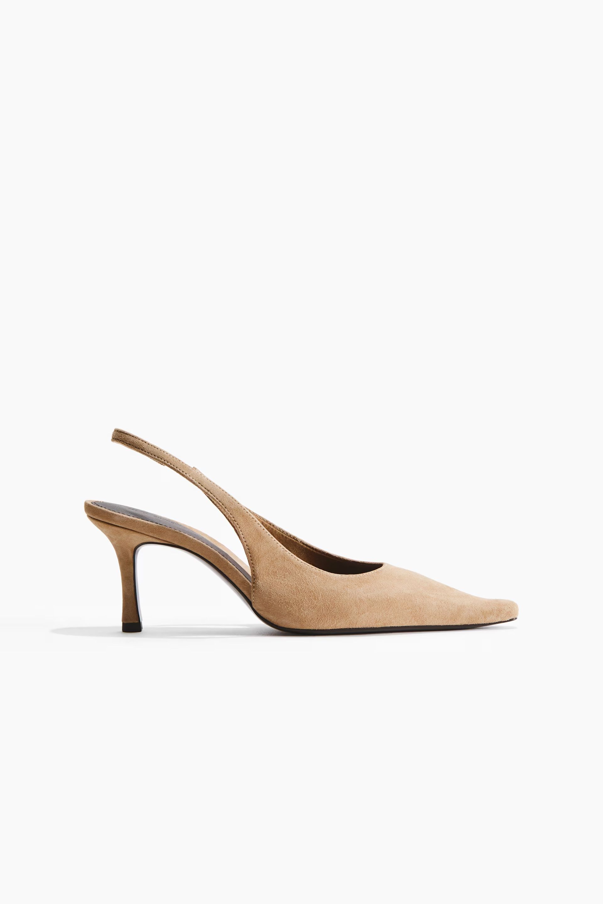 H&M, Suede Slingback Court Shoes