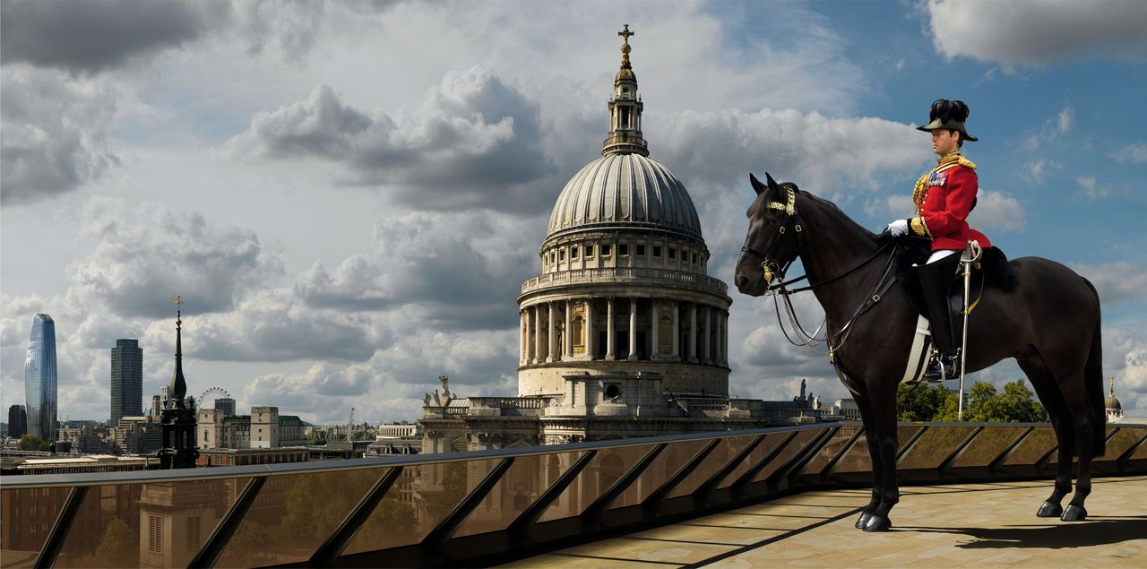 The Regimental Surgeon Major of the Life Guards overlooking St Paul’s Cathedral, photographed by Ripley. The photographer&#039;s extraordinary set of portraits of the Household Cavalry Mounted Regiment (HCMR) will feature in a new exhibition at the Osborne Studio Gallery from October 16–November 2. Also on display will be bronzes by Zoë Carmichael, sculptor in residence to the HCMR.