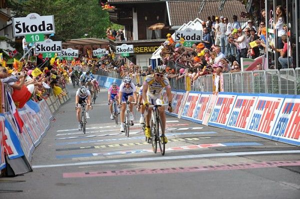 Edvald Boasson Hagen (Team Columbia - Highroad) finished second for the day, 32 seconds behind stage winner Michele Scarponi.