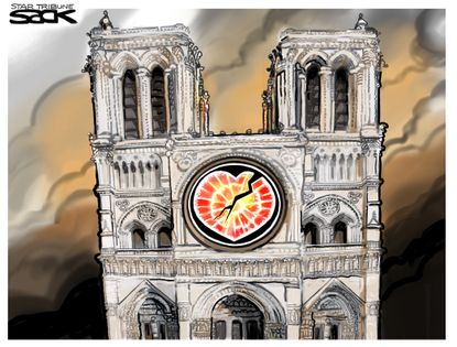 Editorial Cartoon U.S. Notre Dame fire cathedral Paris