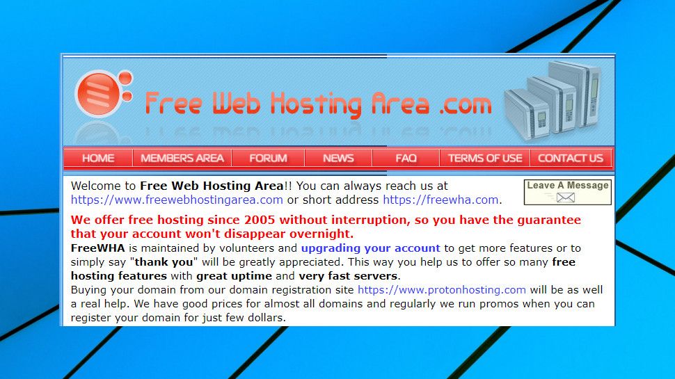 Free Web Hosting Area Review Techradar Images, Photos, Reviews