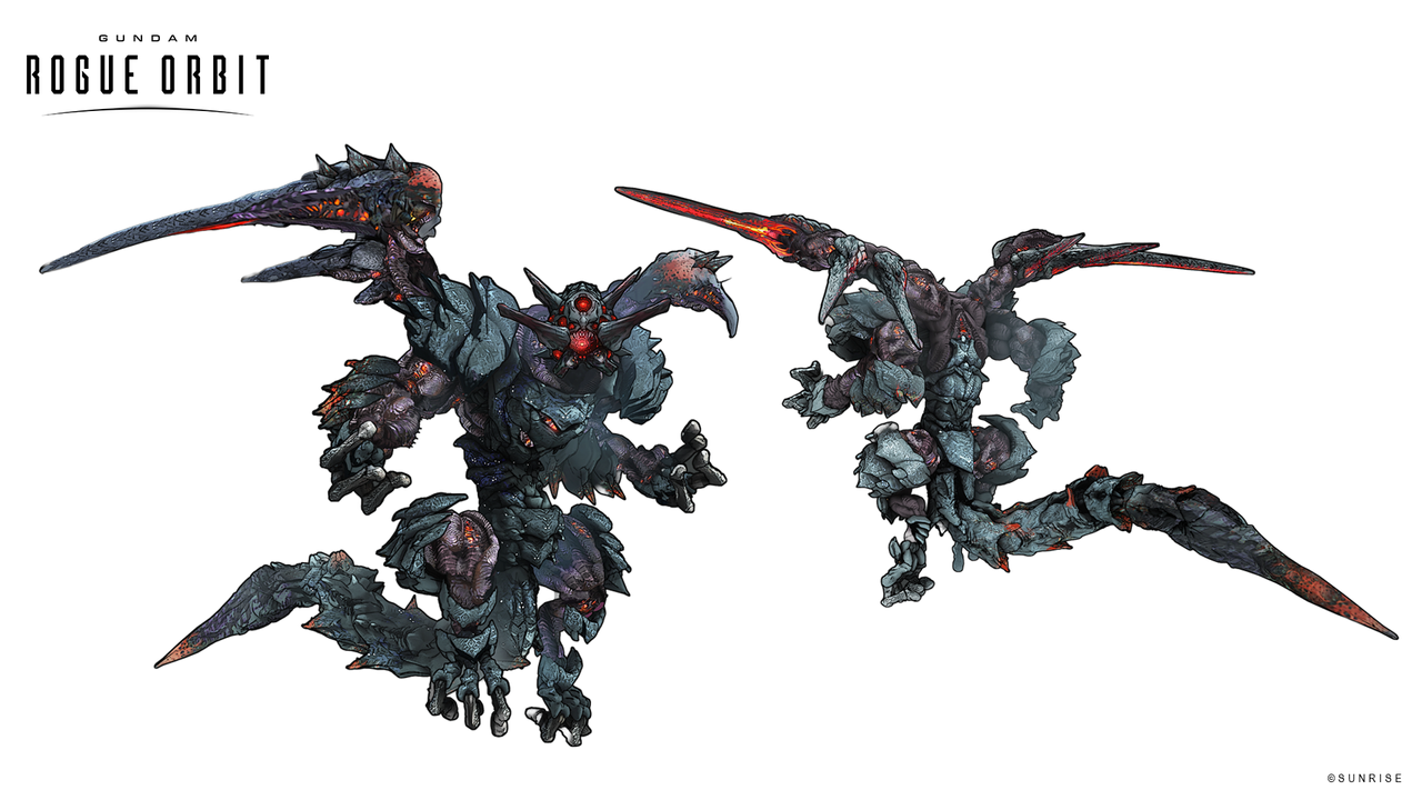 Screens and art for an anime mech game