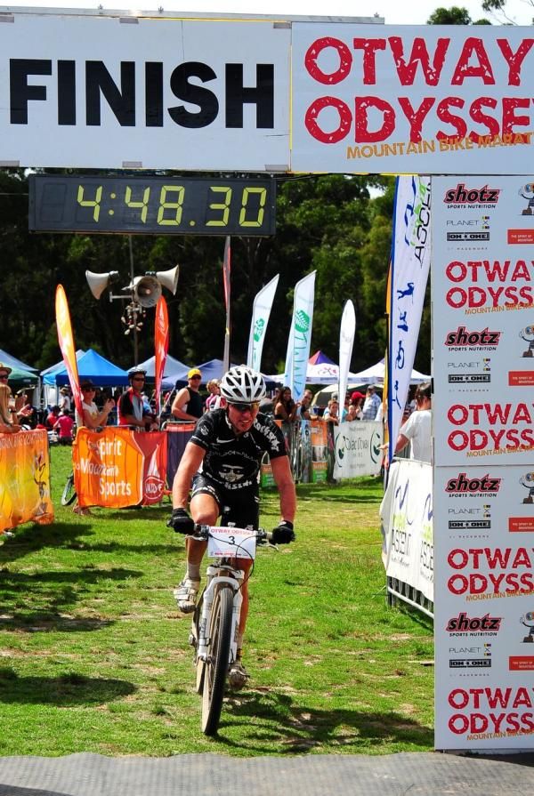 Craig Gordon finishes the 100km Otway Odyssey in third place.