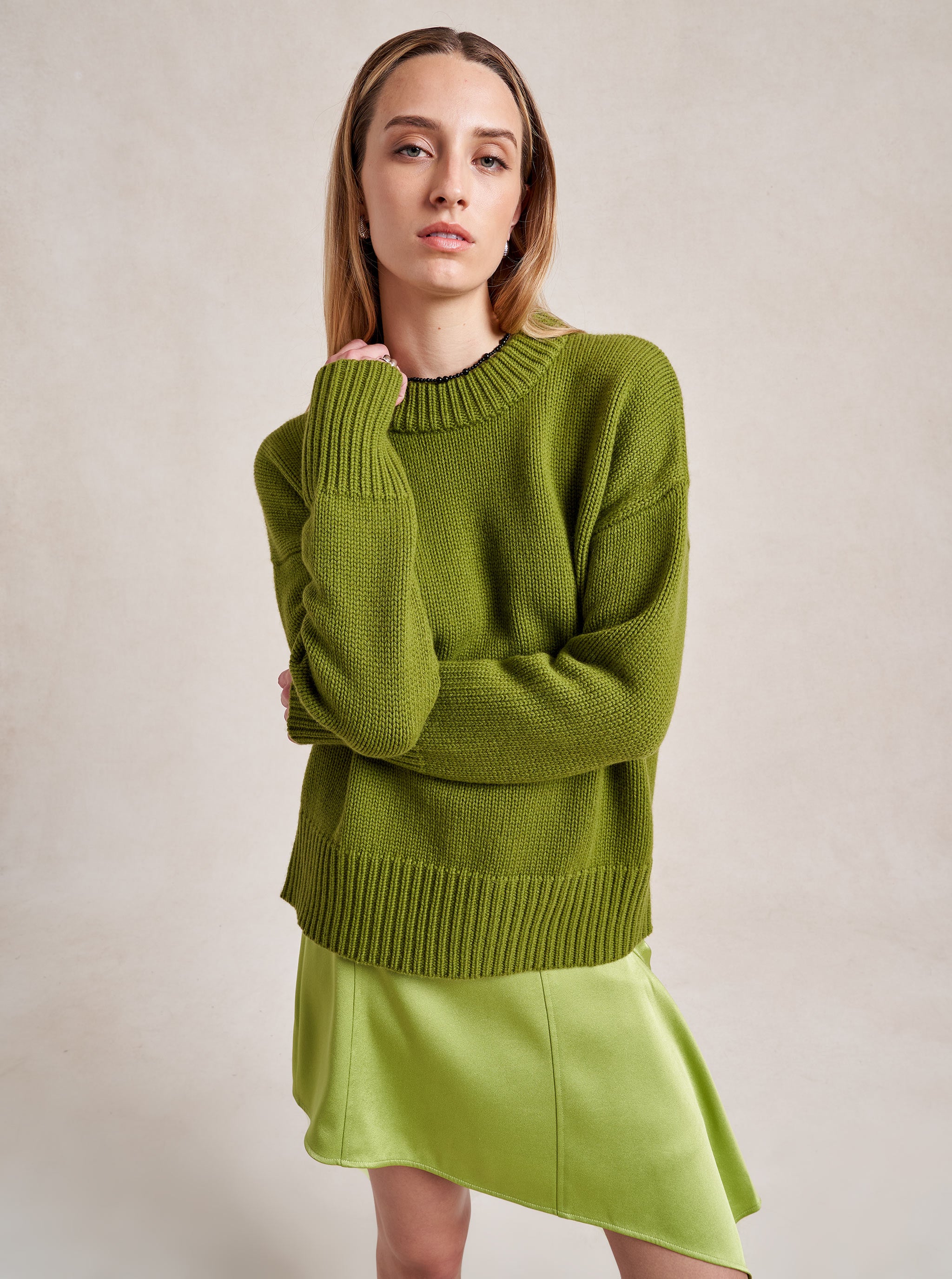 Solid Marin Sweater Xxs in Green