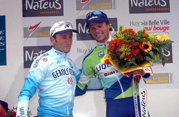 Rebellin and Di Luca on the podium