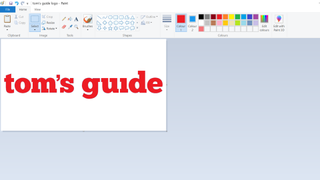 How to edit images in Microsoft Paint - a screenshot of a red version of the Tom's Guide logo in Microsoft Paint