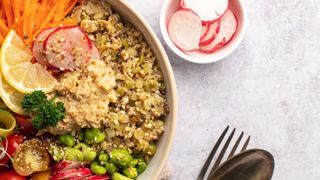 Quinoa bowl with salad
