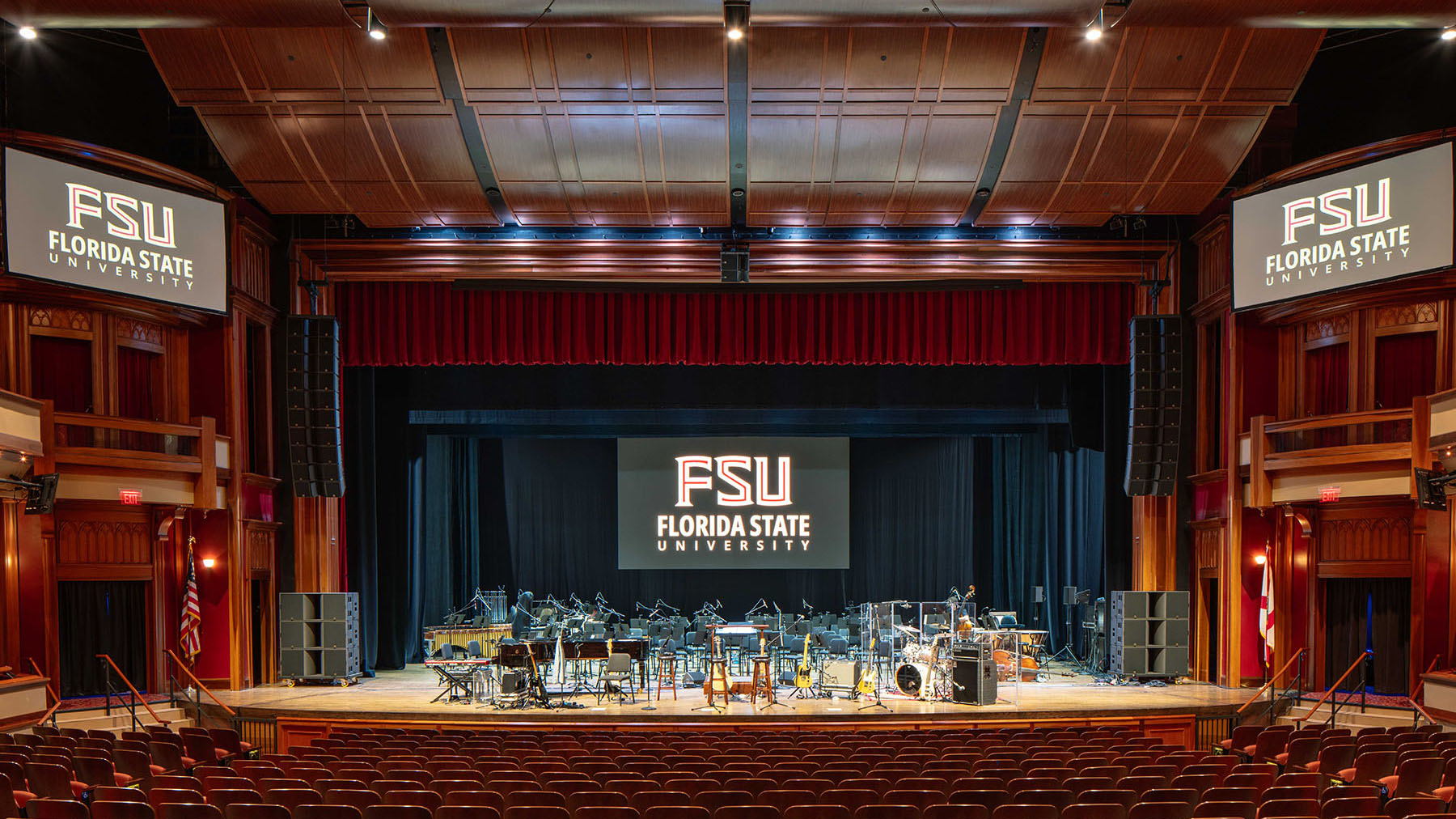 Clark recently installed an L-Acoustics K3i loudspeaker system at FSU’s Ruby Diamond Concert Hall.