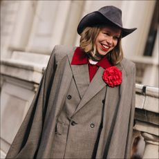 NYFW guests wearing the brooch trend.