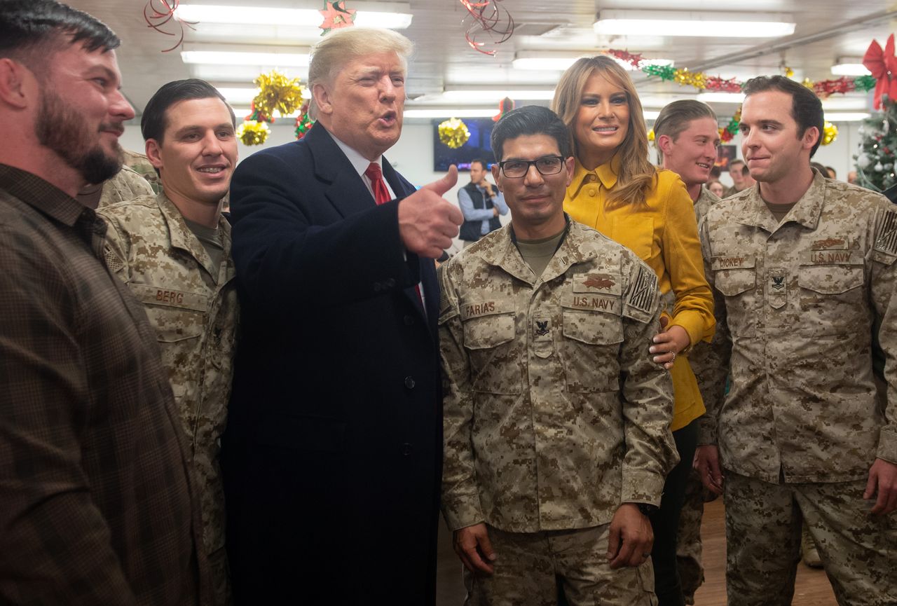 Donald and Melania Trump in Iraq.