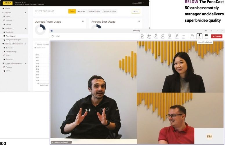 Desktop screenshot of the Jabra PanaCast 50 during a video conference