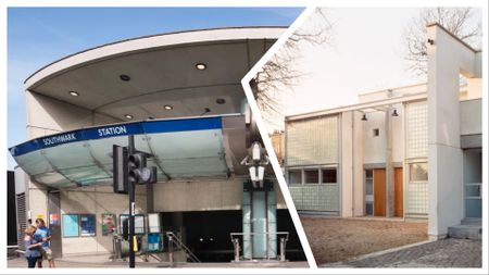 an image of southwark station spliced with an image of the cobham mews studios