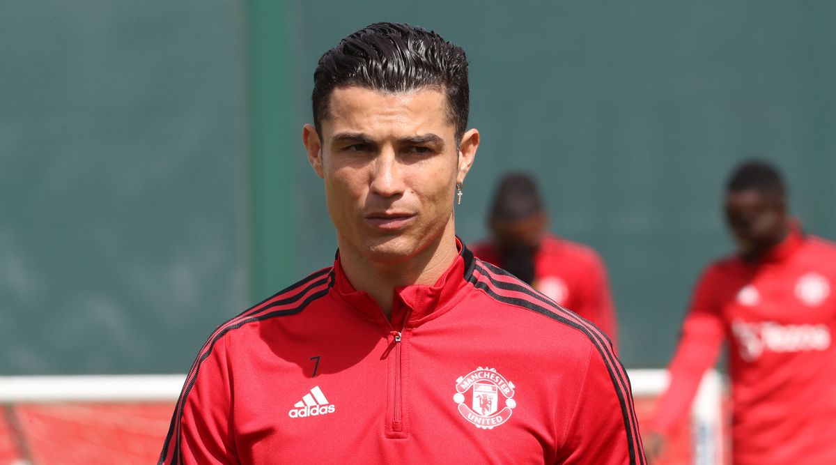 Manchester United forward Cristiano Ronaldo in training