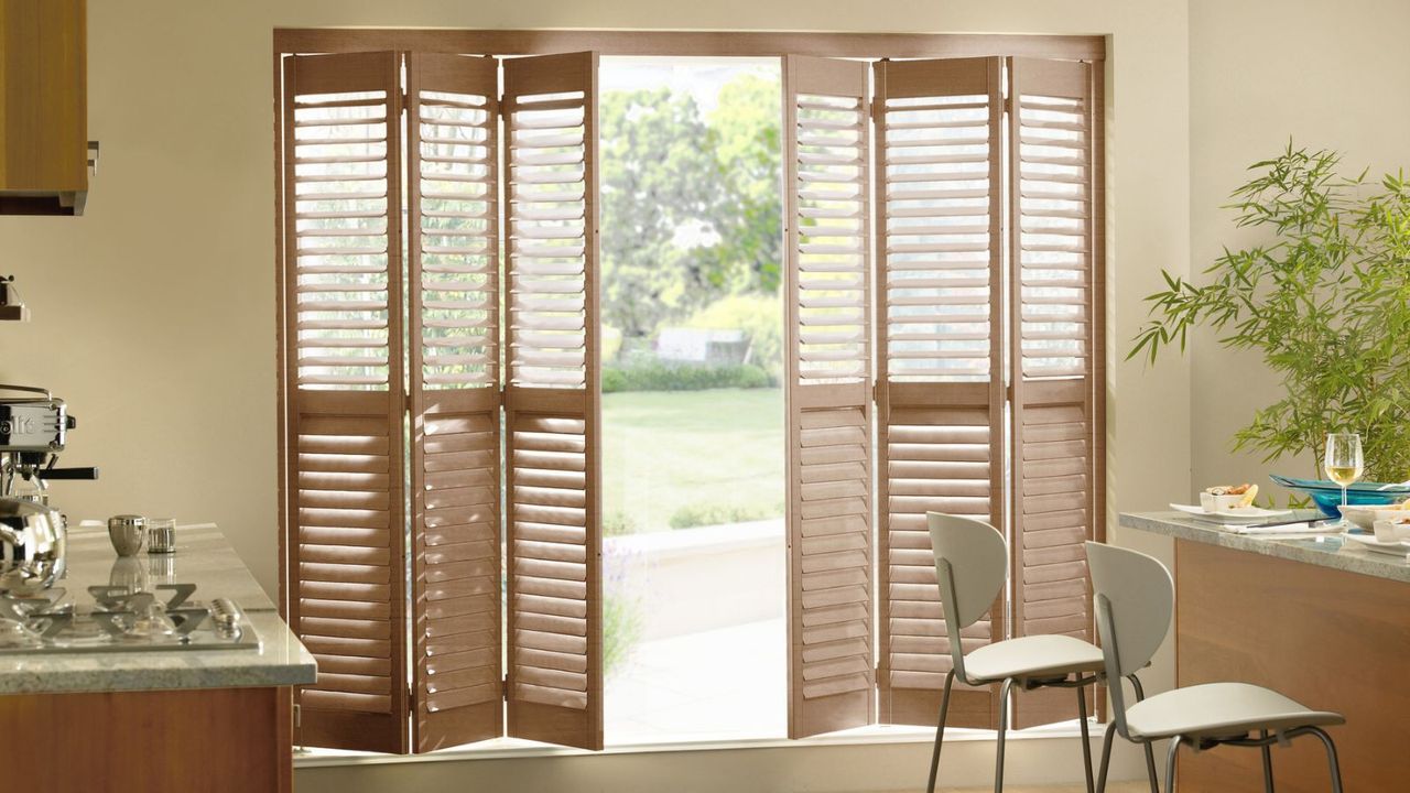 Large wooden window shutters 