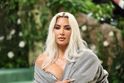 A headshot of Kim Kardashian at the Met Gala 