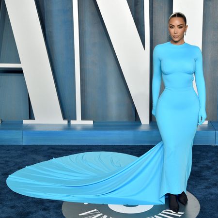 Kim Kardashian attends the 2022 Vanity Fair Oscar Party hosted by Radhika Jones at Wallis Annenberg Center for the Performing Arts on March 27, 2022 in Beverly Hills, California.