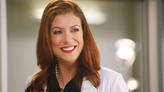 Kate Walsh as Dr. Addison Montgomery smiling in Grey's Anatomy