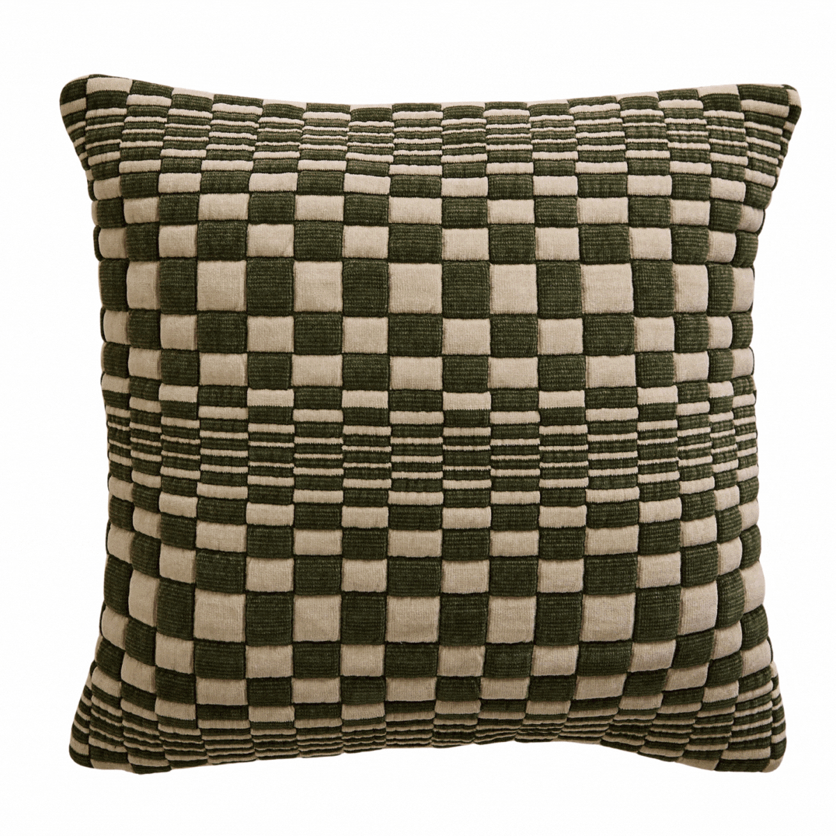 M&amp;amp;S, Chenille Checked Quilted Cushion