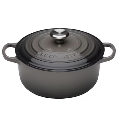 Grey Le Creuset dish