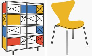 Left: 'ESU', by Charles and Ray Eames for Herman Miller, 1952. Right: 'Polyprop' chair, by Robin Day for S Hille & Co, 1963