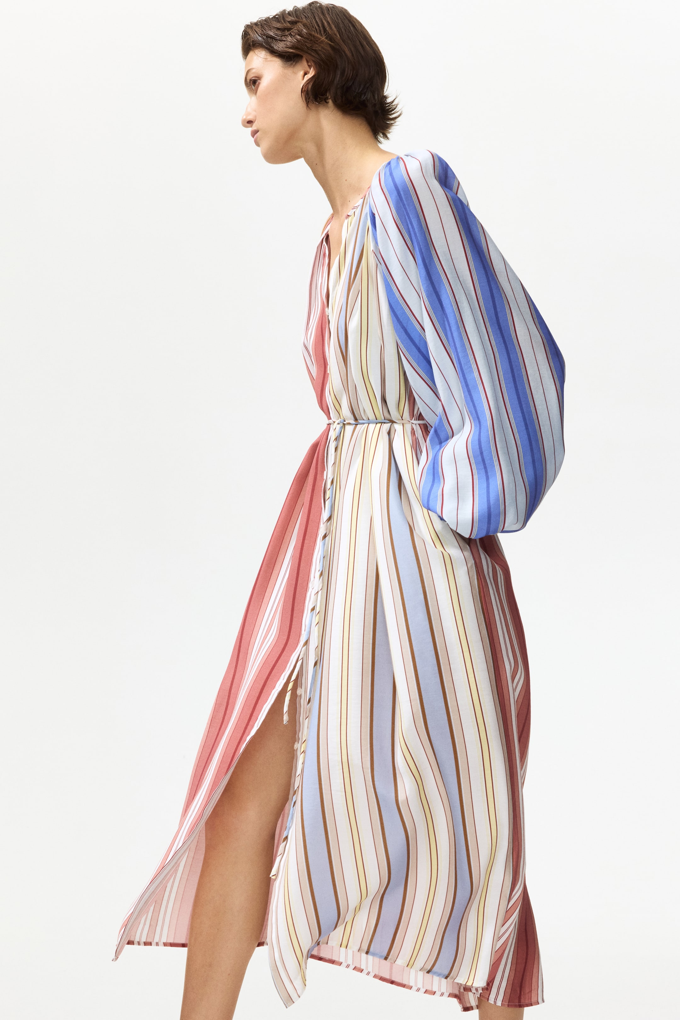 Loose-Fit Tie-Belt Dress